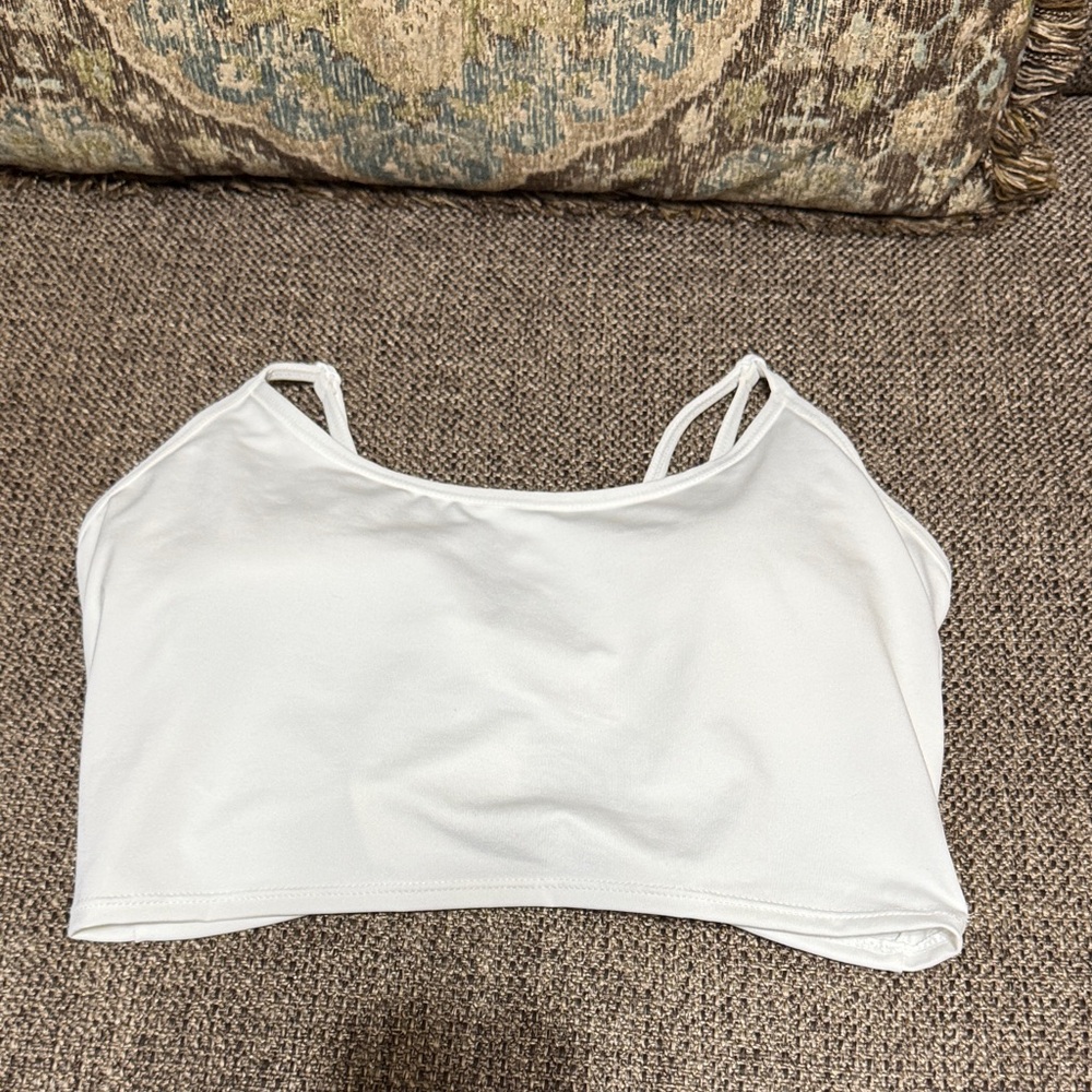 White Cropped Tank Top